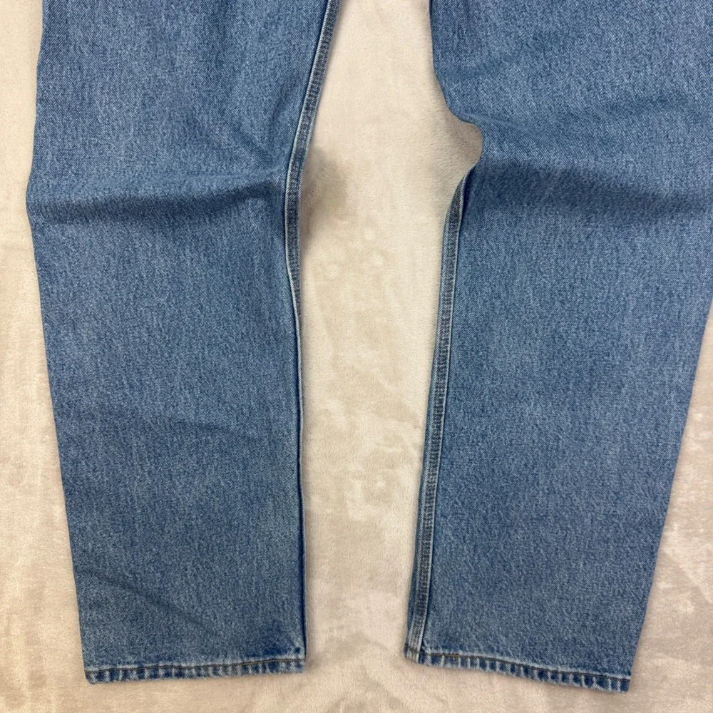 Vtg Carhartt Jeans Mens 34x34 (32x34) Blue Relaxed Straight Fit Workwear Denim